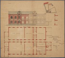 Cox, ontwerptekening: Vergrotingswerken aan de Staatsnormaalschool