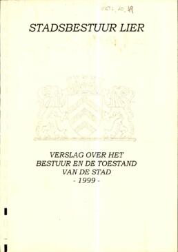 Verslag over het bestuur en de toestand van de stad Lier