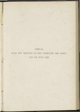 Verslag over het bestuur en de toestand der zaken van de stad Lier