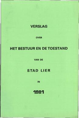 Verslag over het bestuur en de toestand van de stad Lier
