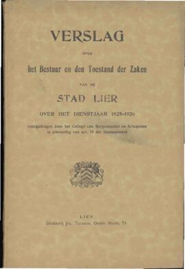 Verslag over het bestuur en de toestand van de stad Lier