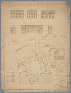 Cox, ontwerptekening: Veranderen van het Oud-Gasthuis in schoollokalen