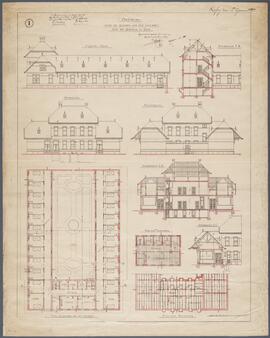 Ed. Careels, ontwerptekening: Bouwen van een lazaret aan Gasthuis (1/100)