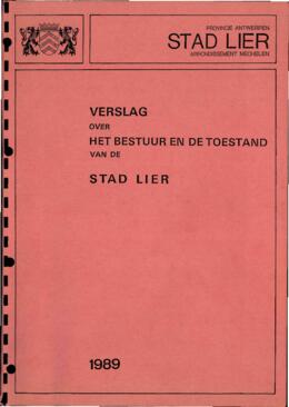 Verslag over het bestuur en de toestand van de stad Lier