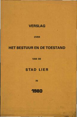 Verslag over het bestuur en de toestand van de stad Lier