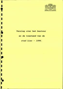 Verslag over het bestuur en de toestand der zaken van de stad Lier