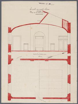 Tekening: De tekenklas in de normaalschool te Lier (2/100)