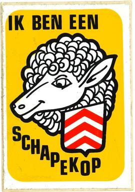 Stad Lier / Wapenschild met schapenkop en slogan 'ik ben een schapekop'