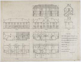 Stadsbouwmeester, ontwerptekening: Het bouwen van 16 woningen voor de rijkswacht op het Molplein (1/100)