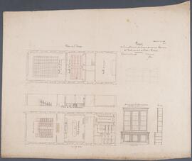 Cox, tekening: Bemeubeling van lokalen van de nieuwe gebouwen van de Rijksnormaalschool te Lier