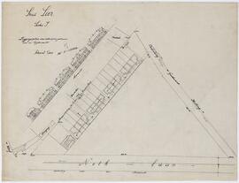 Plattegrond: Liggingsplan der ontworpen gebouwen voor de rijkswacht (1/500)