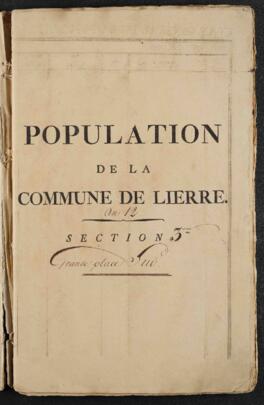 Bevolking Lier. Jaar 12. 1803. 3ème section Grote Markt Zuid.