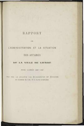 Rapport sur l' administration et la situation des affaires de la ville de Lierre
